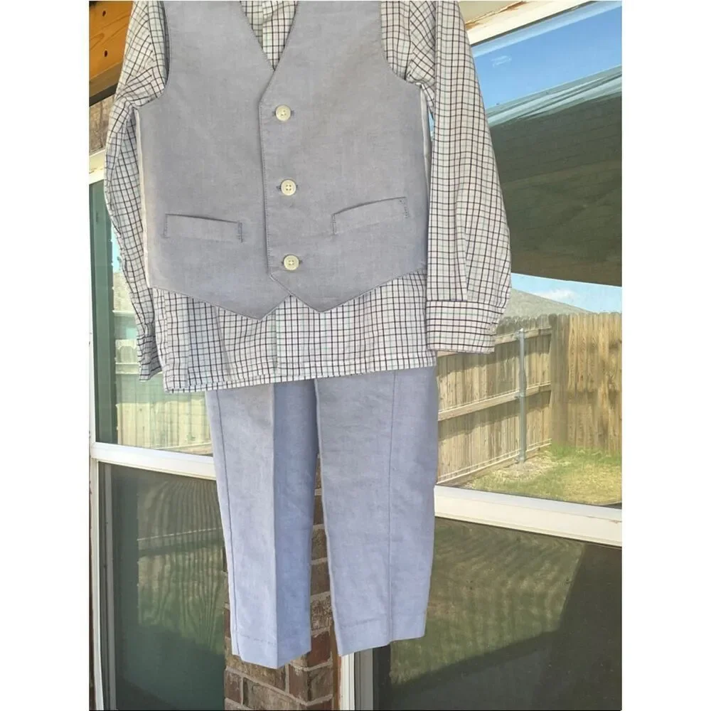 Take 50% OFF- Izod Light Blue Boys' Vest, Shirt & Pants 3-Piece Set, Size-6